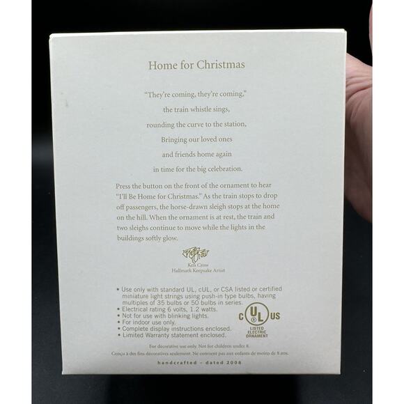 Rare Hallmark Ornament 2008 HOME FOR CHRISTMAS MAGIC Light Sound Motion NEW! 23D - Picture 4 of 8
